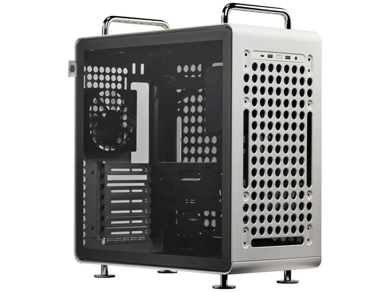 Gabinete Cooler Master QUBE 540 Moonstone, Mid Tower, Lateral em Vidro Temperado, Prata, Com 1 Fan - Q540-LGNN-S00