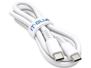 Cabo USB-C (M) x (M) 1m Turbo Recarga (5A) Branco - IT-BLUE