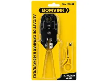 Alicate de Crimpar RJ11 / RJ12 / RJ45 com Decapador - BOMVINK