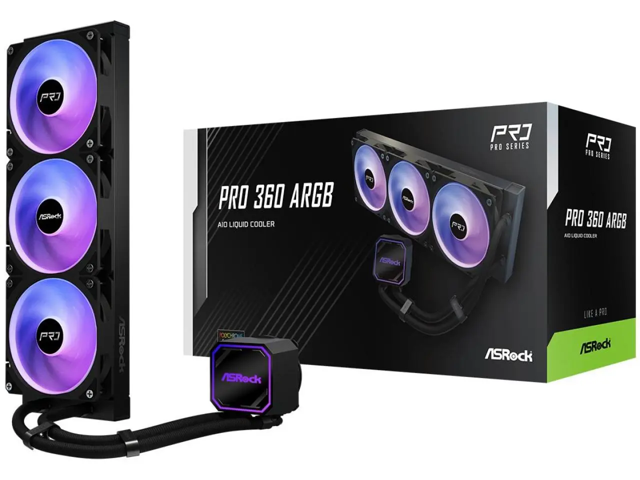 WaterCooler ASRock Pro 360 ARGB 360mm Intel/AMD, TDP 280W, Preto - 90-APRA36-BAAGA6