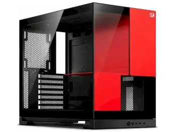 Gabinete Gamer Redragon Eternal, Mid Tower, Lateral em Vidro Temperado, Aquário, Preto e Vermelho, Sem Fans - CA-612BR
