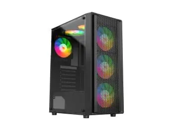 Gabinete Gamer Liketec Storm RGB, Vidro Temperado, 3 Fans RGB, Mid Tower, Preto