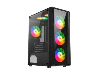 Gabinete Gamer Liketec Sigma RGB, Vidro Temperado, 3 Fans RGB, Mid Tower, Preto