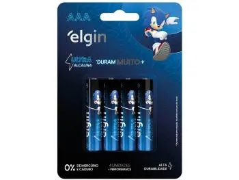 4 Pilhas AAA Ultra Alcalina LR03 - Elgin 82435
