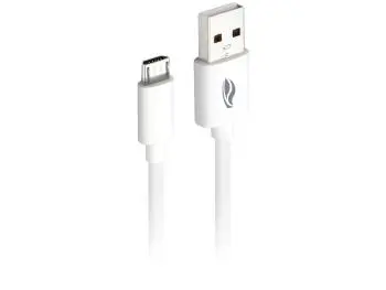 Cabo USB-A (M) x Micro USB (M) 2,0m Branco - C3 Plus CB-M20WH