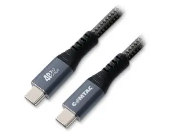 Cabo USB-C para USB-C USB4 PD 3.1 EPR 240W 40Gbps Thunderbolt 3/4 E-Marker Vídeo 8K 2 Metros Preto - COMTAC 20129479