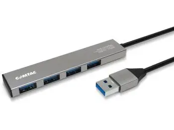 Hub USB-A (4x USB-A 3.2 Gen1 / 5Gbps) Alumínio Prata - Comtac 24129457