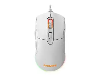 Mouse PCYes Gamer Malus White Ghost, 12400dpi, LED RGB, USB
