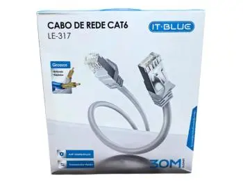 Cabo de Rede RJ-45 CAT6 30m Cinza- IT-Blue