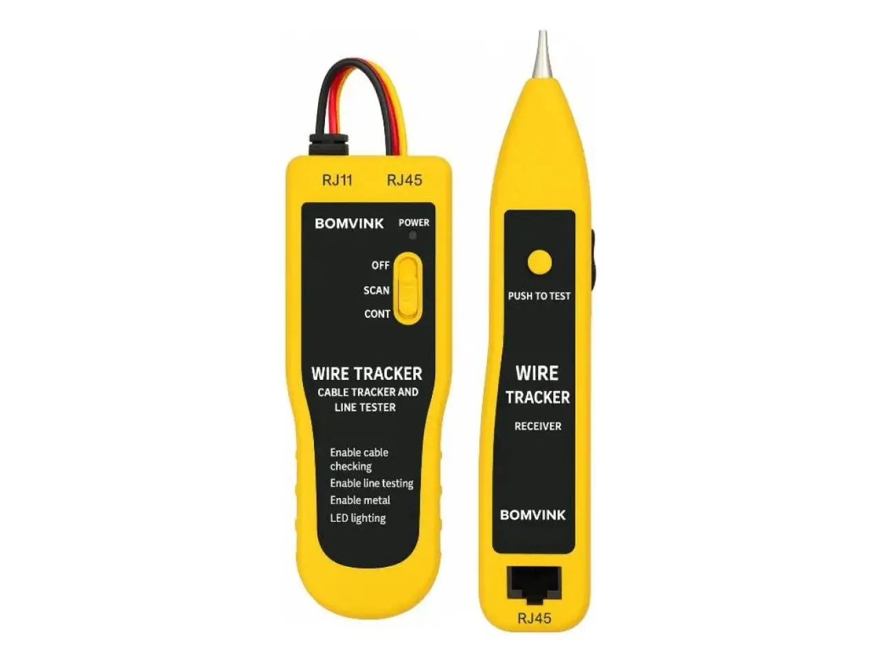 Kit Testador e Localizador de Cabos de Rede Zumbidor, RJ11/RJ45 - BOM-6405