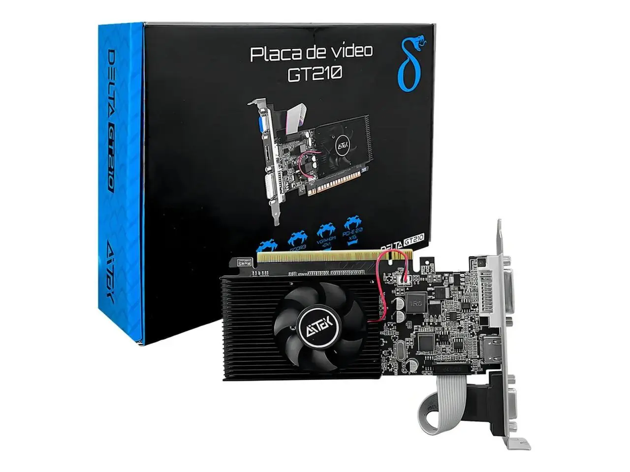 Placa de Vídeo Delta GeForce GT 210 Low Profile 1GB DDR3 64-bit PCI-E 2.0 x16