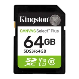 Cartão Kingston 64GB Canvas Select Plus microSD Card (Classe 10) UHS-I c/Adaptador - SDCS3/64GB