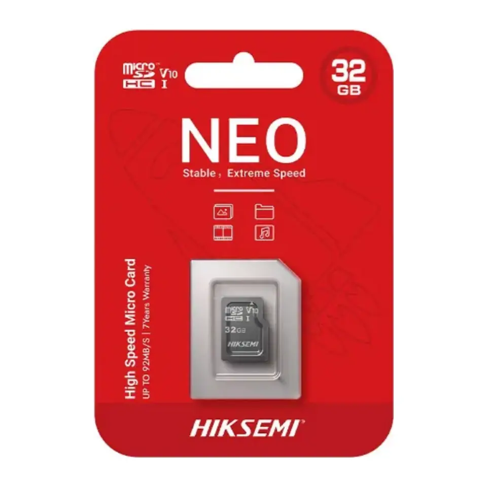 Cartão Hiksemi 32GB Neo microSD Card (Classe 10) U1, V30, UHS-I - HS-TF-C1 32G