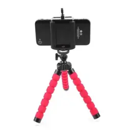 Tripé Mini Flexível Fotográfico para Câmera e Smartphone - Vermelho