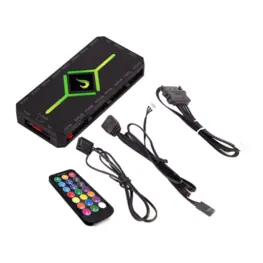 Controladora Rise Mode PWM e ARGB 5V 3 Pinos, 9 Portas PWM + 9 Portas ARGB - RM-COPW-ARGB