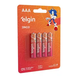 4 Pilhas AAA Zinco RO3 - Elgin