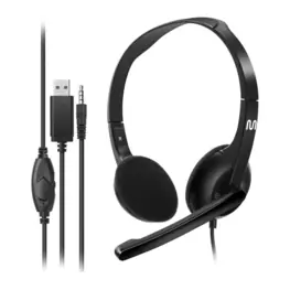 Headset Corporativo Multi HF250, Driver 40mm, Microfone Giratório, Hastes Ajustáveis, P3 + USB, Cabo 150cm, Preto - PH467