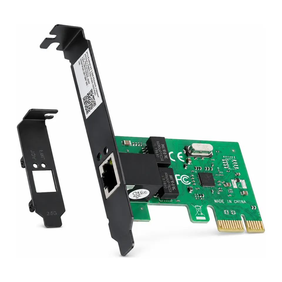 Placa de Rede PCYES Gigabit 10/100/1000 Mbps, Chipset Realtek RTL8111F, PCI-E x1, Low Profile - LC1000-1P