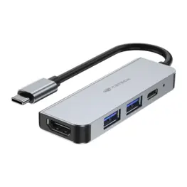 HUB C3Tech HU-D50GY 4 Portas (HDMI, USB 3.0, USB 2.0, USB-C PD 100W) USB-C Preto