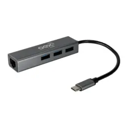 HUB OEX USB-C para 3 Portas USB 3.0 Tipo-A e RJ-45 Barra