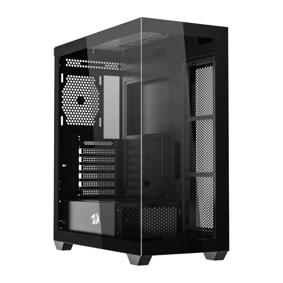 Gabinete Gamer Redragon Deflect Mid Tower ATX, Vidro Temperado, Sem Fans, Preto - CA-609B