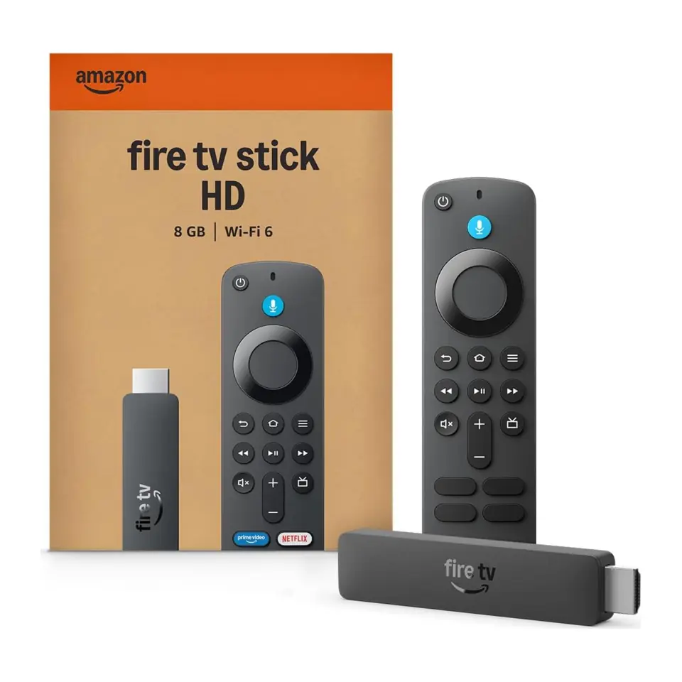 Amazon Fire TV Stick HD, Controle Remoto por Voz com Alexa, alimentado pela TV, com configuração simples e Acesso Antecipado à Alexa+