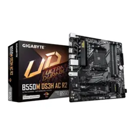 Placa-Mãe Gigabyte B550M DS3H AC R2 (Socket AM4/ AMD B550/ DDR4/ 2x M.2/ Wi-Fi 5/ Bluetooth 5.0/ LAN 1G)