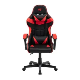 Cadeira Gamer Havit GC933, Reclinável 130 Graus, Apoio de Braço, Estrutura em Ferro 1,2mm, Couro PVC, Vermelho/Preto - GC933
