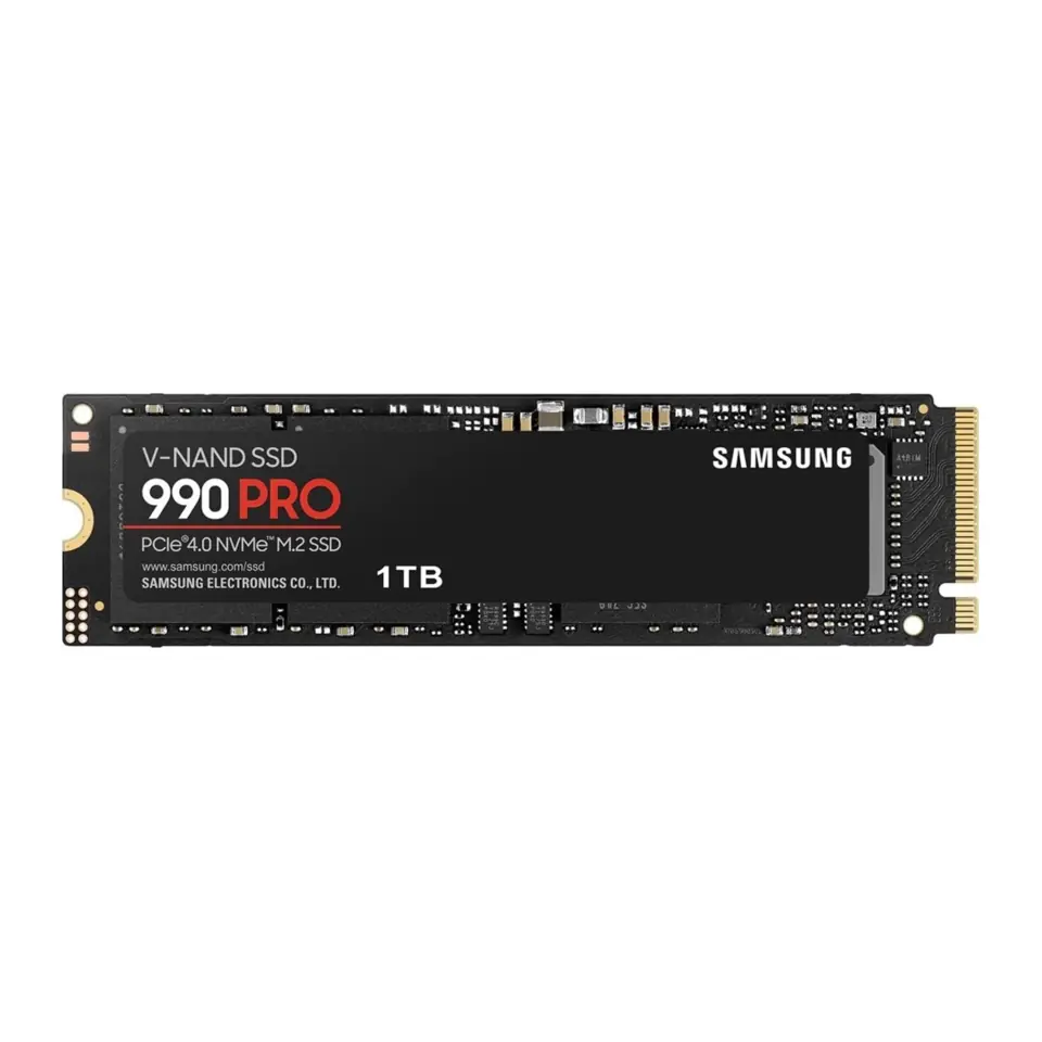 SSD Samsung 990 PRO 1TB M.2 2280 NVMe PCIe Gen 4.0 x4, Leitura 7450MB/s, Gravação 6900MB/s - MZ-V9P1T0BW