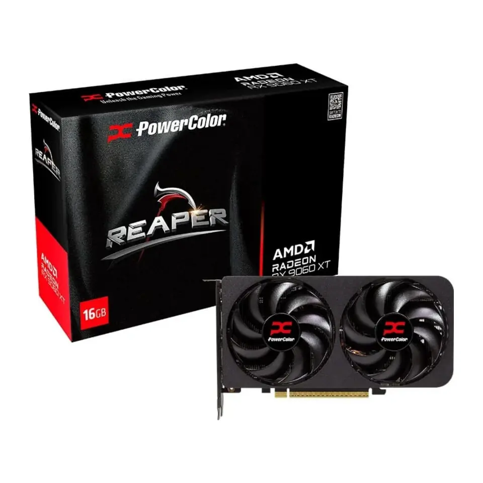 Placa de Vídeo PowerColor Radeon RX 9060 XT Reaper 16GB GDDR6 PCI-E 4.0 x16 - RX9060XT 16G-A