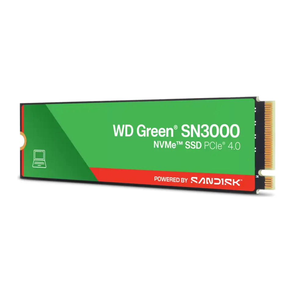 SSD Western Digital Green SN3000 500GB M.2 2280 NVMe PCIe 3.0 x4, Leitura 5000MB/s, Gravação 4100MB/s - WDS500G4G0E
