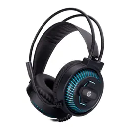 Headset Gamer HP DHE-8001U, USB, Driver 50mm, Microfone Omnidirecional Ajustável, LED, Preto