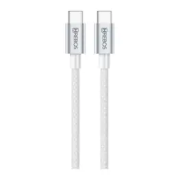 Cabo USB-C para USB-C 3.1A, 100W, PD, 1 Metro, Branco - Hrebos CB-362C