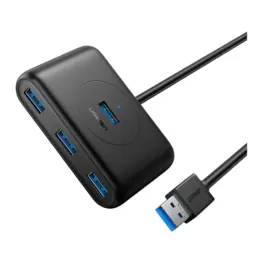 Hub USB 3.0 Ugreen 4 em 1 (4x USB-A 3.0), Cabo 0,5M, Preto - CR113-20291