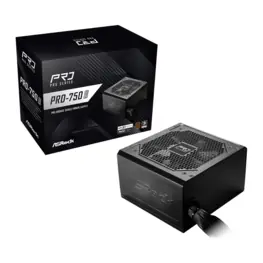 Fonte ASRock PRO Series 750W, ATX 3.1, 80 Plus Bronze, PCIe 5.1, Preta - PRO-750B