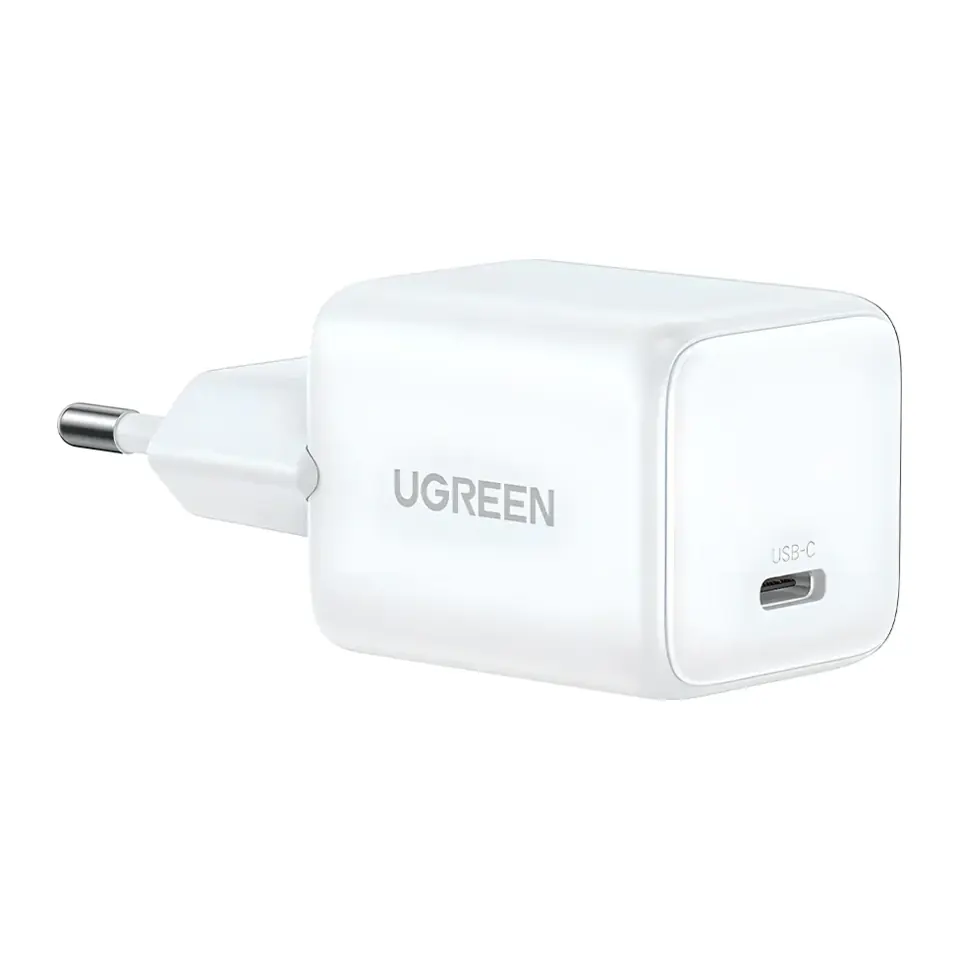 Carregador de Tomada Ugreen USB-C 30W, Carregamento Rápido, Gan, Branco - 65009