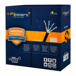 Cabo de Rede 4P Puro Cobre CAT5e (Caixa com 305m) Preto - Bluecom Lan Expert