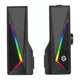 Caixa de Som Soundbar HP DHE-6005, 6W, RGB, Design Divisível (Vertical/Horizontal), Alto-falante Duplo, P2/USB, Preta