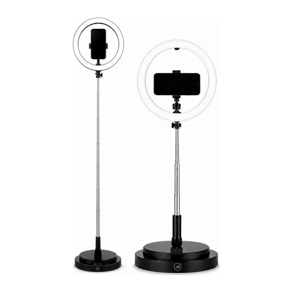 Ring Light LED Portátil, com 3 Tons de Iluminação, Tripé Ajustável 1,66m, USB-C - Armor - Gshield