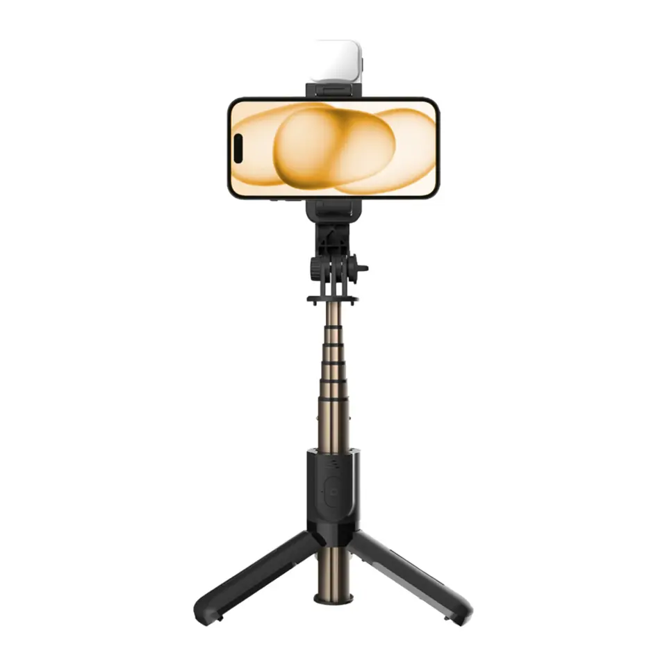 Tripé Bastão Multifuncional, com Iluminação Flash Selfie Light Ajustável, Controle Bluetooth Removível - Gshield Survivor GS-9485