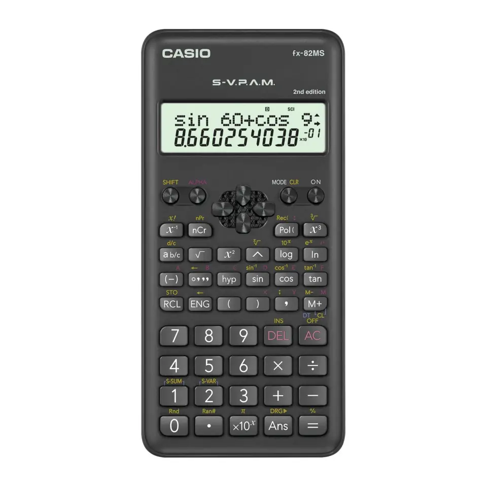 Calculadora Científica Casio, 240 Funções, FX-82MS, Preta
