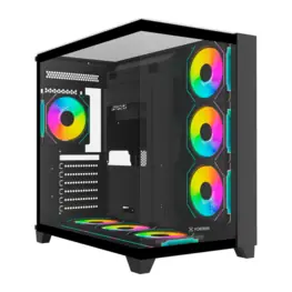 Gabinete Gamer Fortrek Clarity Full Glass, Frontal e Lateral Vidro, Preto