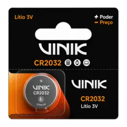 Bateria de Lítio Vinik CR2032 3V, para Placa-Mãe, 1 Unidade