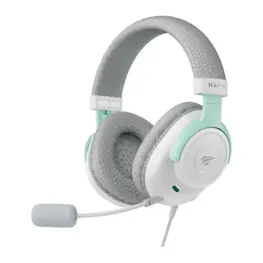 Headset Gamer Havit H2230E, Driver 50mm, Microfone Omnidirecional, Controle de Volume Inline, P3 3,5mm, Cinza/Verde - H2230E