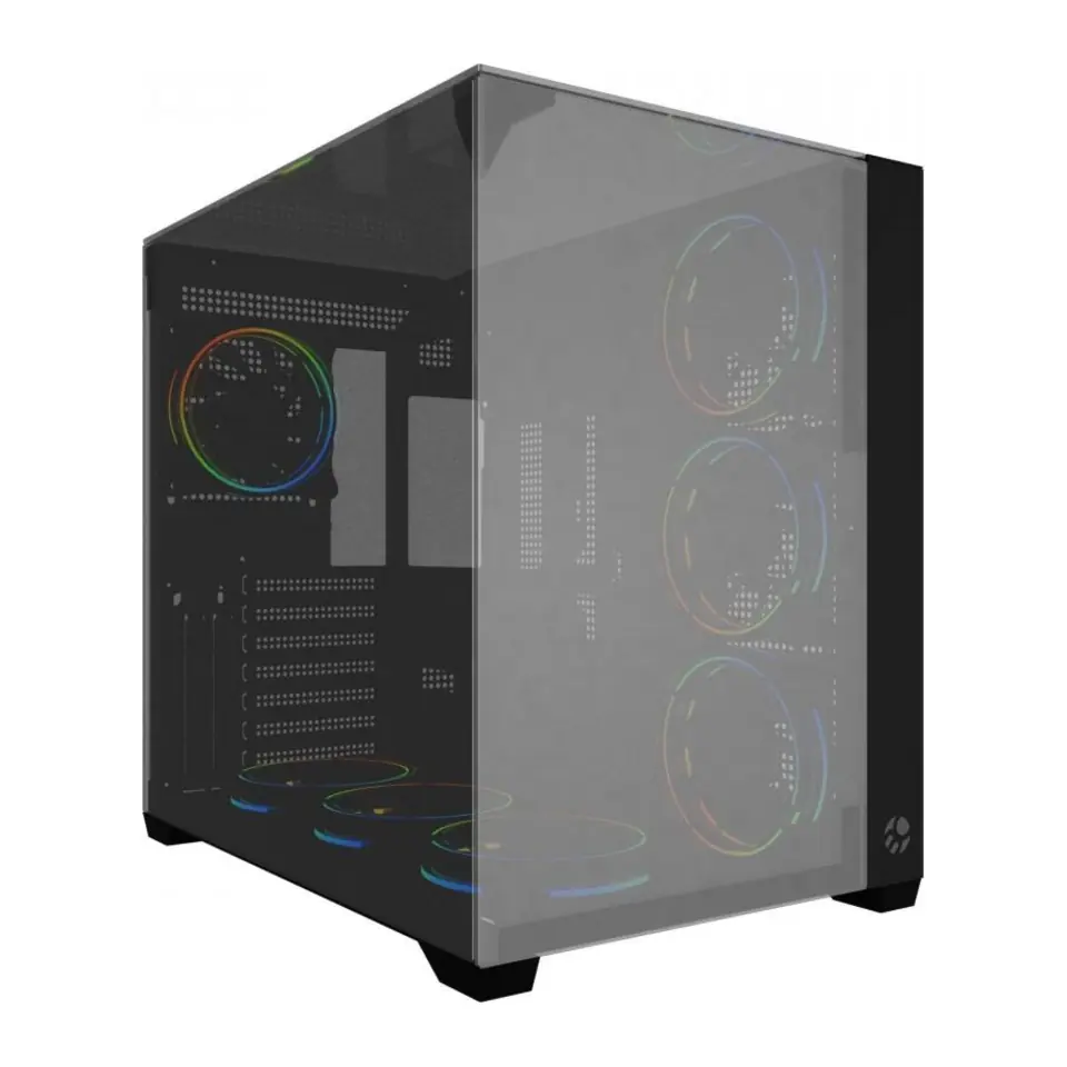 Gabinete Bluecase Gamer BG-059 Grand Vegas - 3 Fans 120 mm ARGB, Lateral em Vidro Temperado, Mid Tower Black