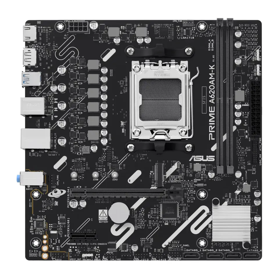 Placa Mãe ASUS PRIME A620AM-K - Socket AM5, DDR5