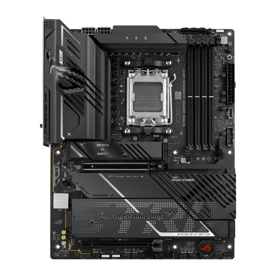 Placa Mãe ASUS ROG STRIX X870E-H GAMING WIFI7 (Socket AM5/AMD X870E/DDR5/M.2/Wi-Fi 7/Bluetooth 5.4)