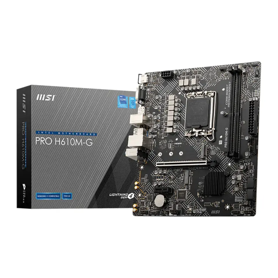 Placa Mãe MSI PRO H610M-G (LGA 1700/Intel H610/DDR5/M.2)