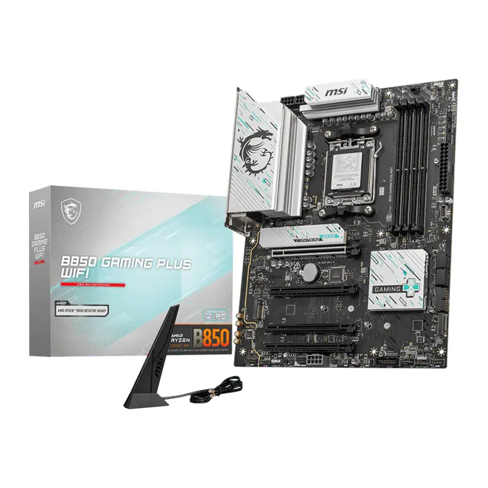 Placa Mãe MSI B850 GAMING PLUS WIFI (Socket AM5/AMD B850/DDR5/M.2/Wi-Fi 7/Bluetooth 5.4)