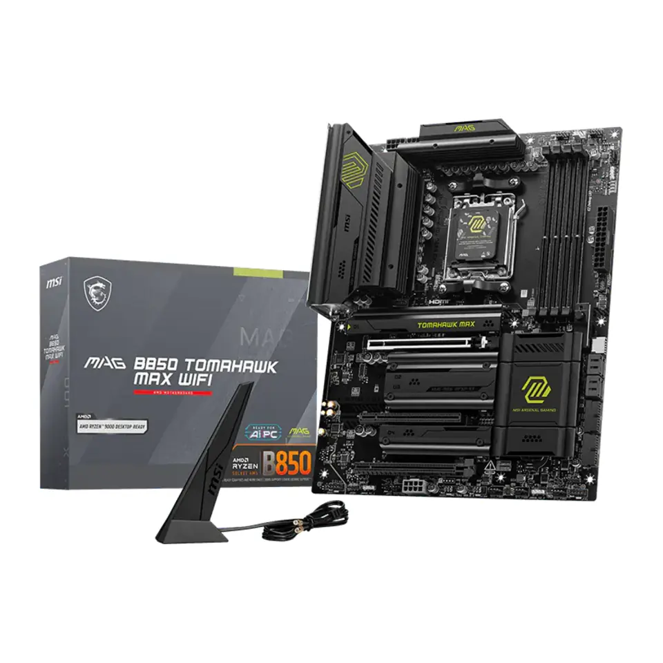 Placa Mãe MSI MAG B850 TOMAHAWK MAX WIFI (Socket AM5/AMD B850/DDR5/M.2/Wi-Fi 7/Bluetooth 5.4)